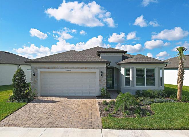 Tucked away in the vibrant DEL WEBB BEXLEY community, exclusive to the active and discerning over 55s, this 2023 custom-built home exemplifies modern living with a touch of enchantment. The Mystique floor plan unfolds across three bedrooms and two baths, offering a sanctuary where sophistication and comfort converge.