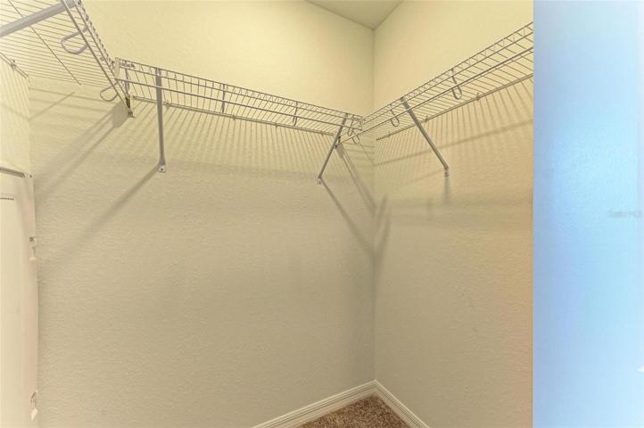 Two walk in closets in the master
