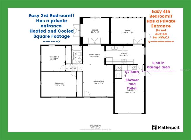 This property is an EASY 3 OR 4 Bedroom, as shown in the FLOOR PLAN.