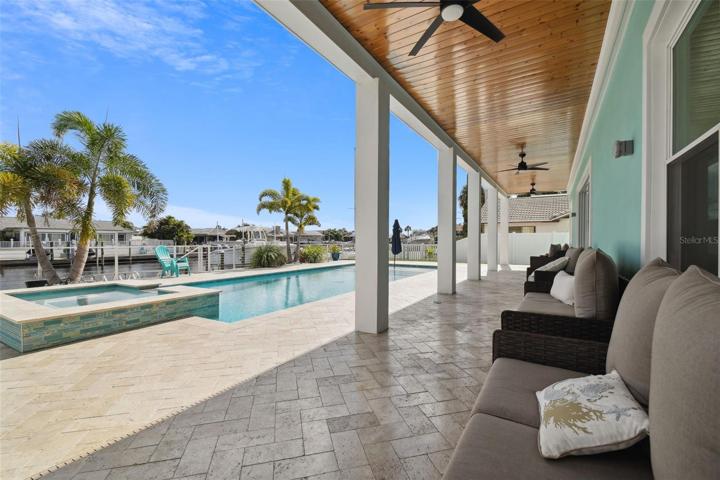Stunning Travertine Deck and Pool Area
