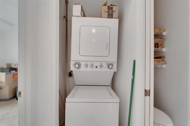 Laundry Closet with stack W&D