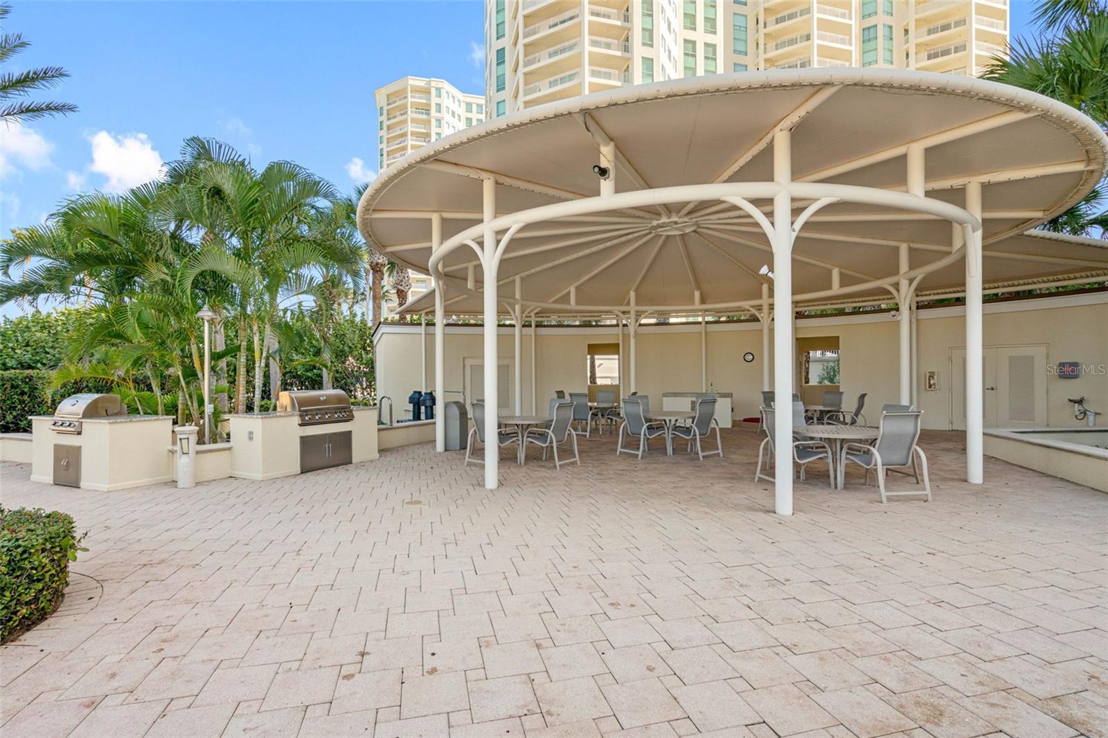Cabana with grilling station