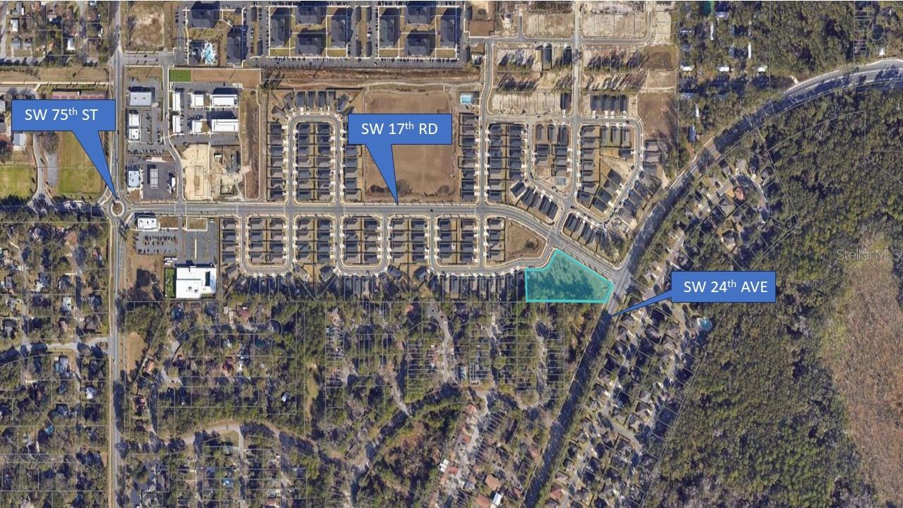 Parcel and streets labeled