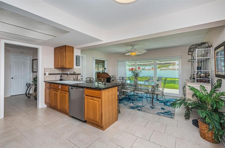 Kitchen to Family Room currently being used as Dining Area