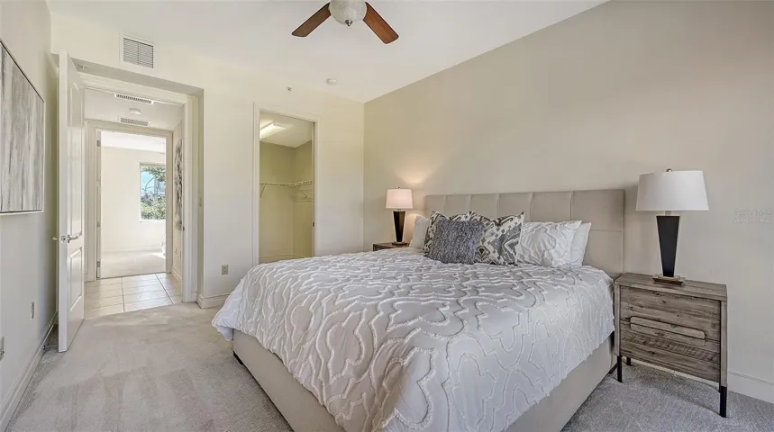 Room is virtually staged.