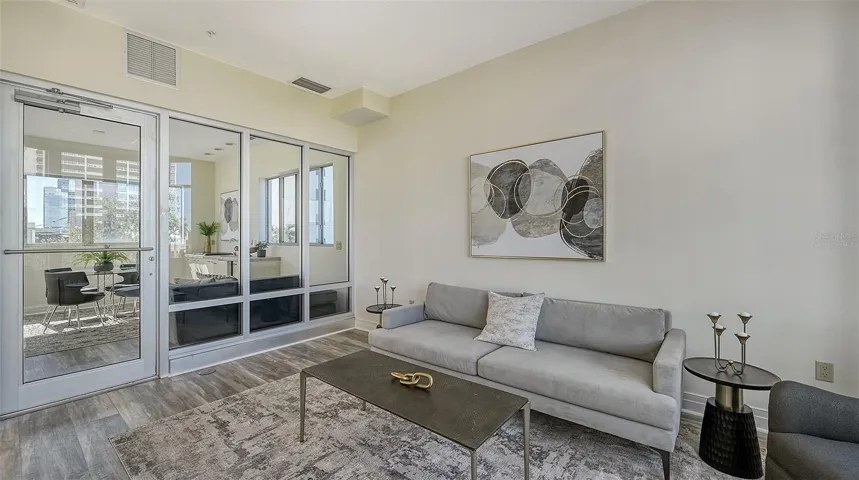 Room is virtually staged.