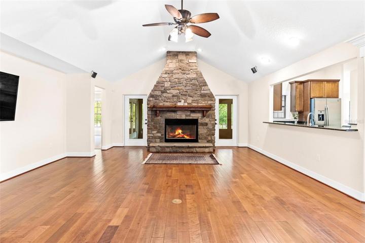 Great Room with Stone Fireplace