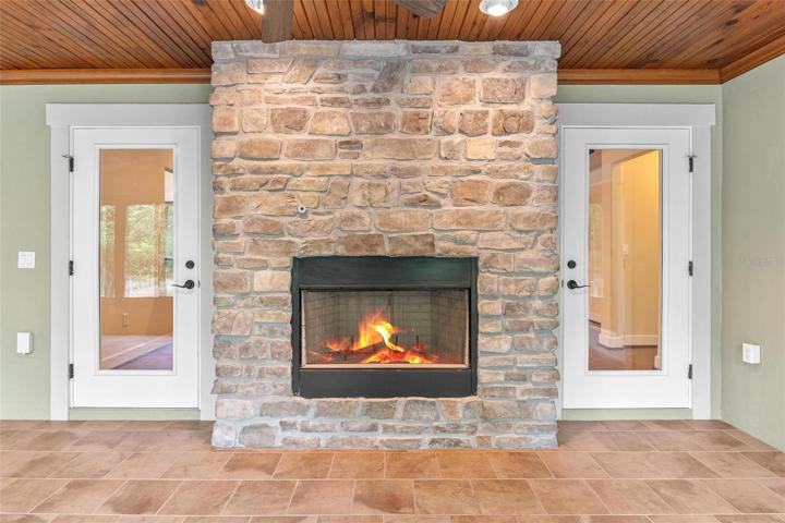 Lanai Area with Stone Fireplace