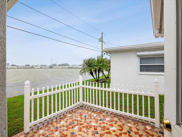 fenced patio area