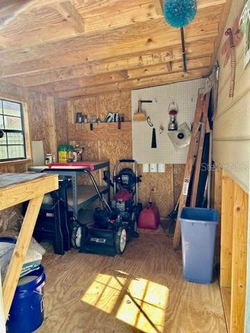 Shed interior