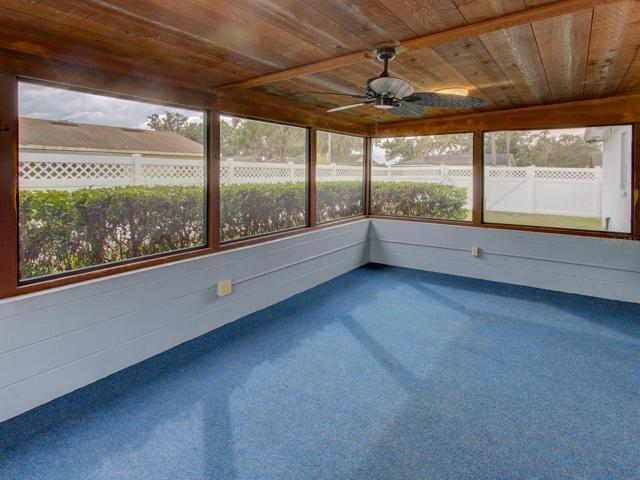 Enclosed screened porch.