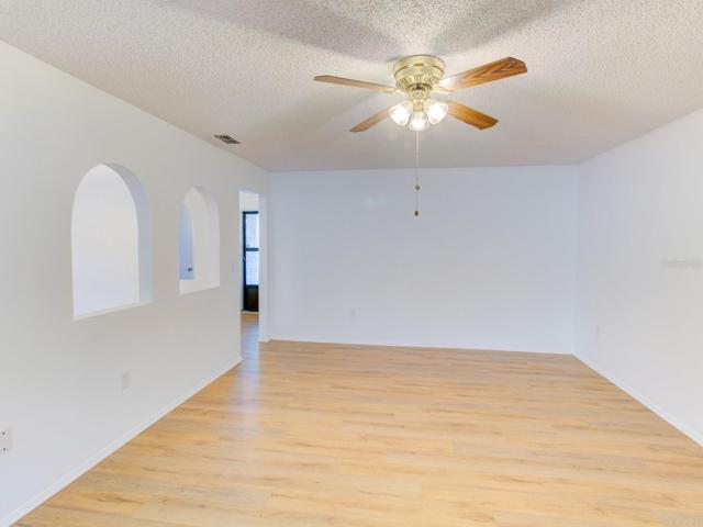 Family room. New wood laminate flooring.