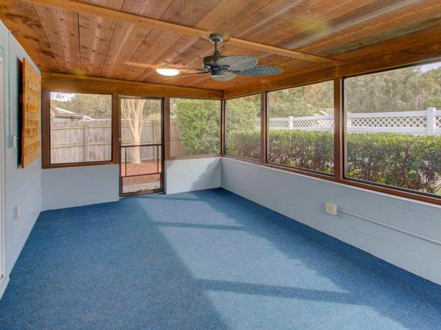 Enclosed screened porch.