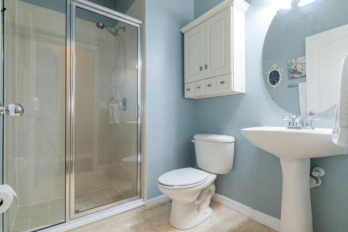 Downstairs full bathroom with low entry shower