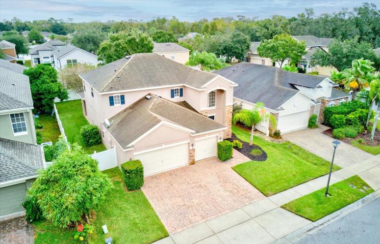 Large paved driveway and walkway