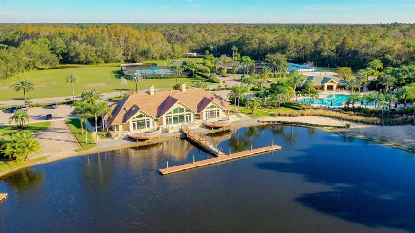 Cory Lake Isles main clubhouse and boat docks