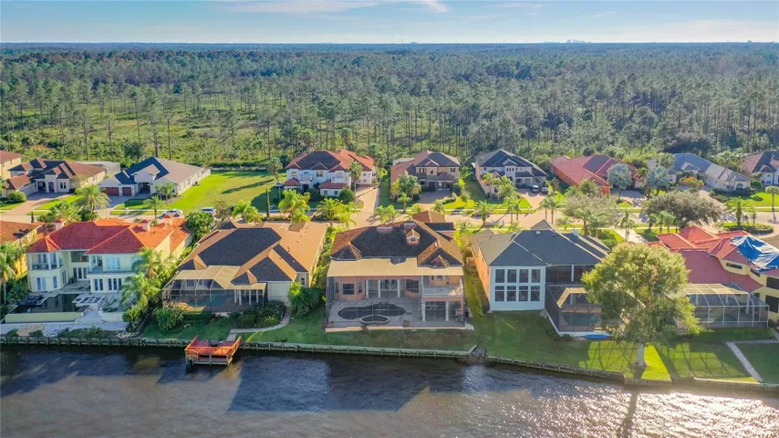 10549 Cory Lake Dr aerial view of house from lake