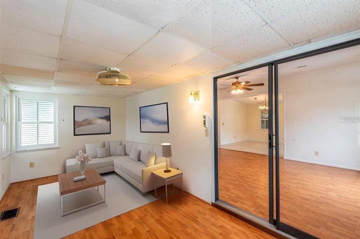 Virtually Staged -Entrance / Den - Study area