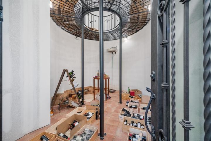 Part view of the wine tower, entrance first and second floor with separate AC system of course!
