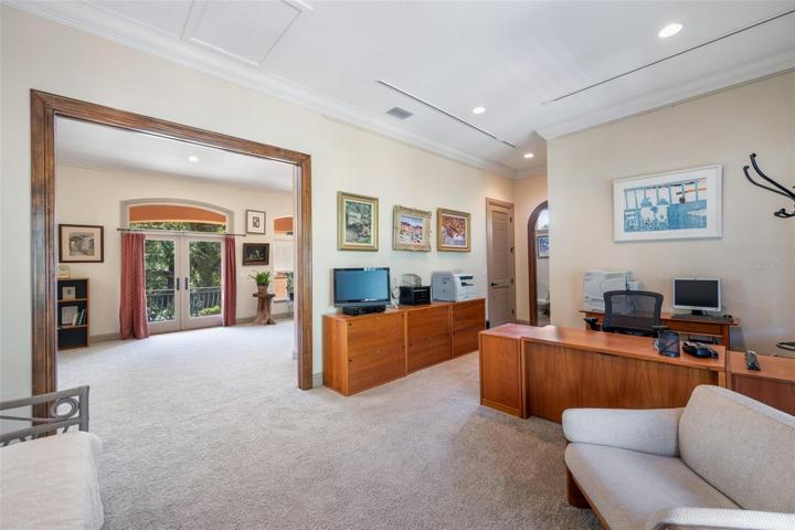 View from second room with double sliding doors to current office area !