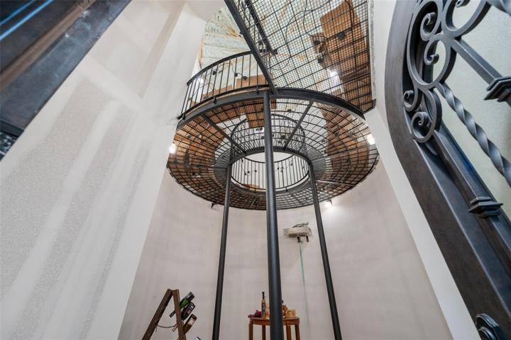 View of second floor of wine tower, entrance on second floor!