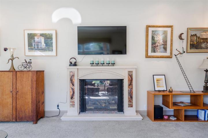 View of fireplace in the living room area !