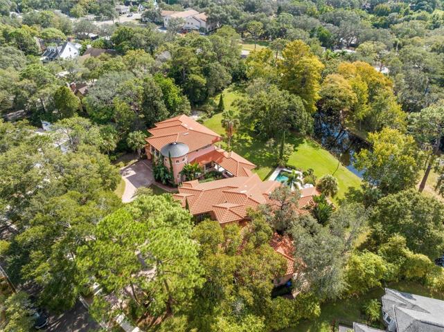 More detailed drone view of part of the 2.5 acres property