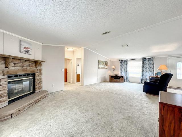 Living room with fireplace