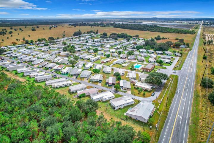 Aerial of the home and the community