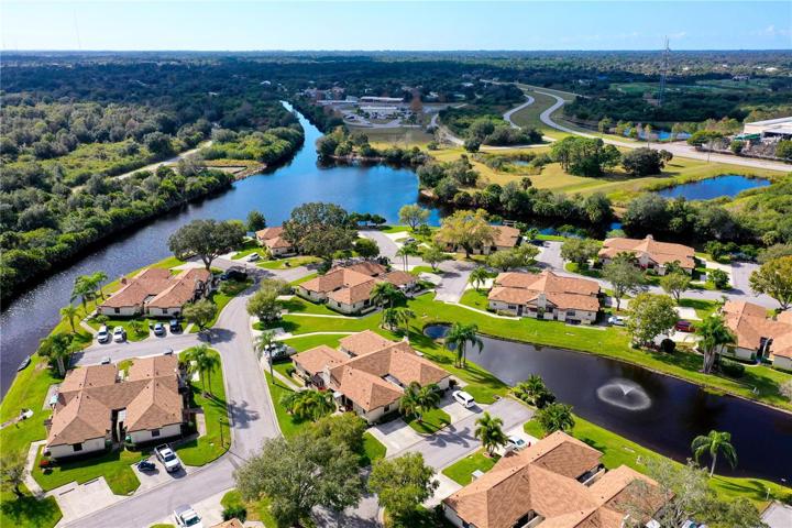 This aerial photo demonstrates how the community was designed.  The land is nestled in between the two forks of the Sioux Waterway with the interior pond in the middle.
