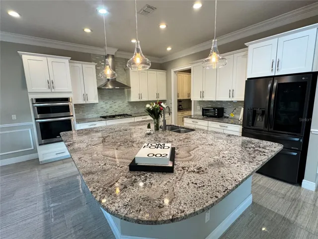 Kitchen and supersized Island