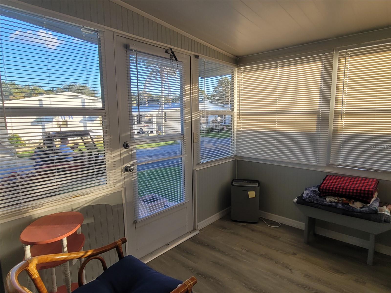 Florida room and exit from the house.