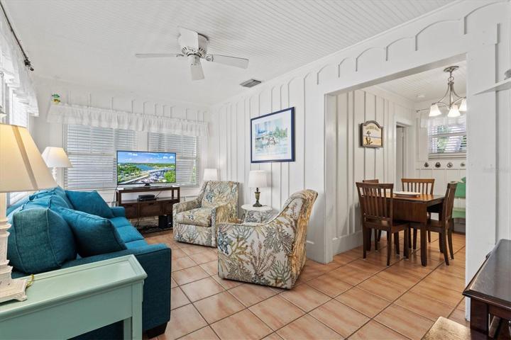Living room, dining area