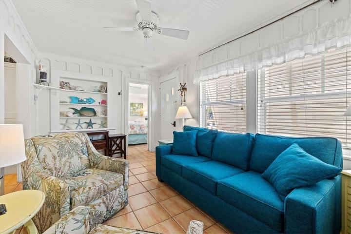 Living room has sleeper sofa