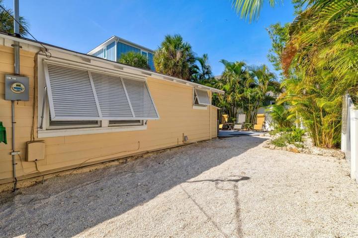 Side yard, fenced for privacy