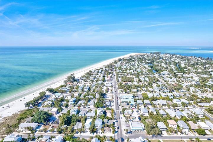 Aerial looking north of the home, Bean Point at the top of photo