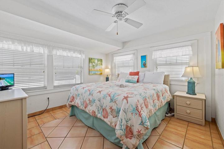 Primary bedroom with king bed