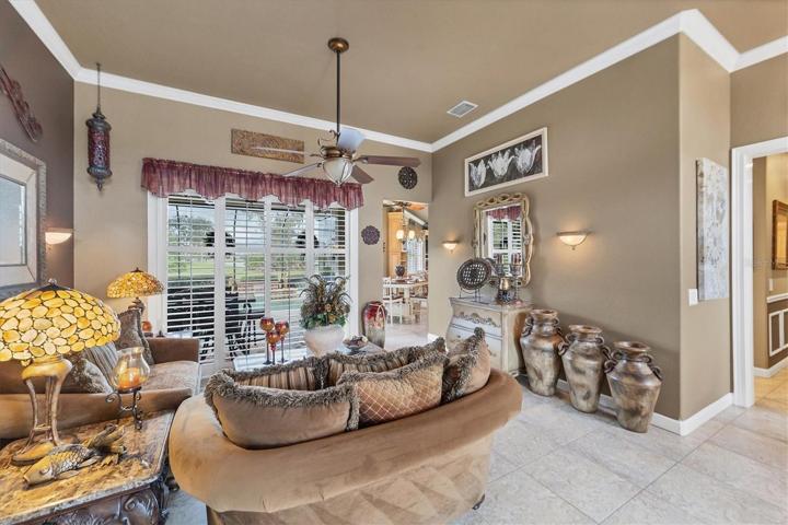 another view of living room from side of foyer