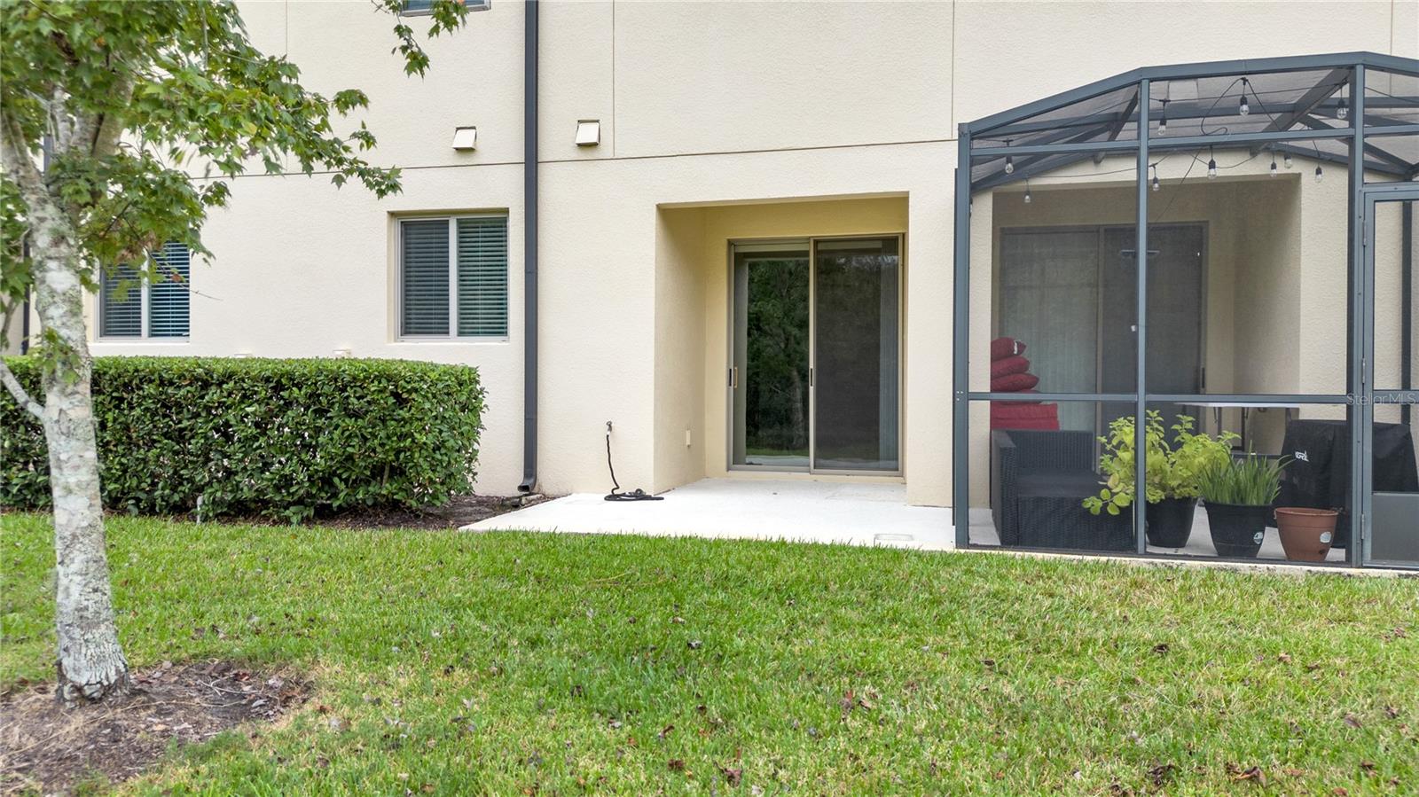Partially covered patio