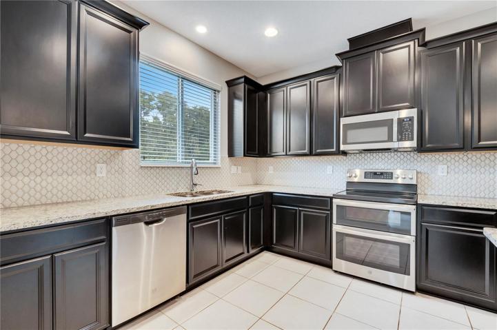 Kitchen with Granite Countertops and Double Oven