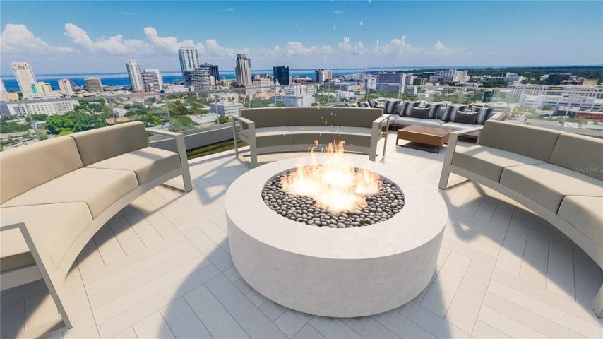 Rooftop firepit views