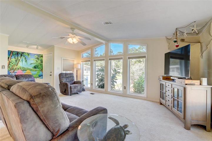 Living room looking towards entry door