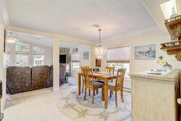 Dining space looking towards living room
