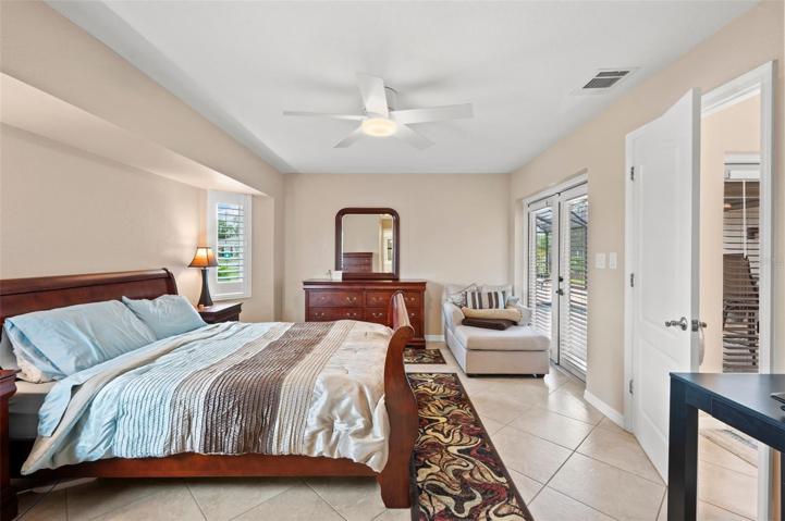 Master Bedroom French doors to lanai