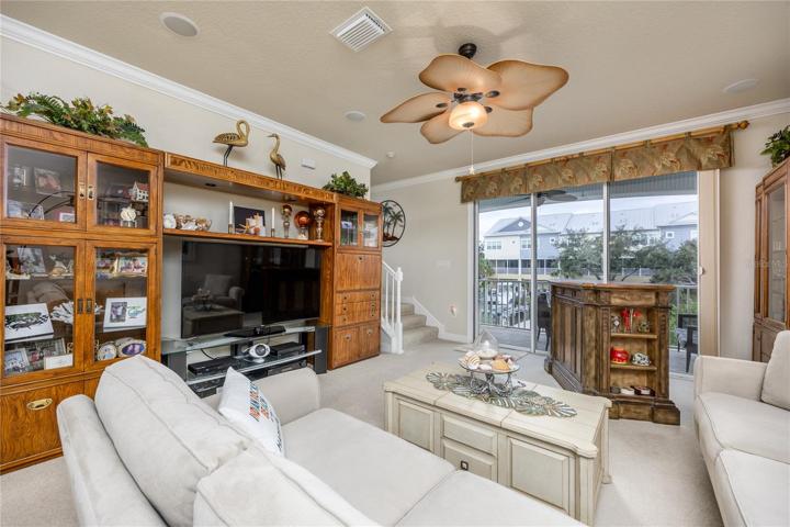 Living area with lots of wall space