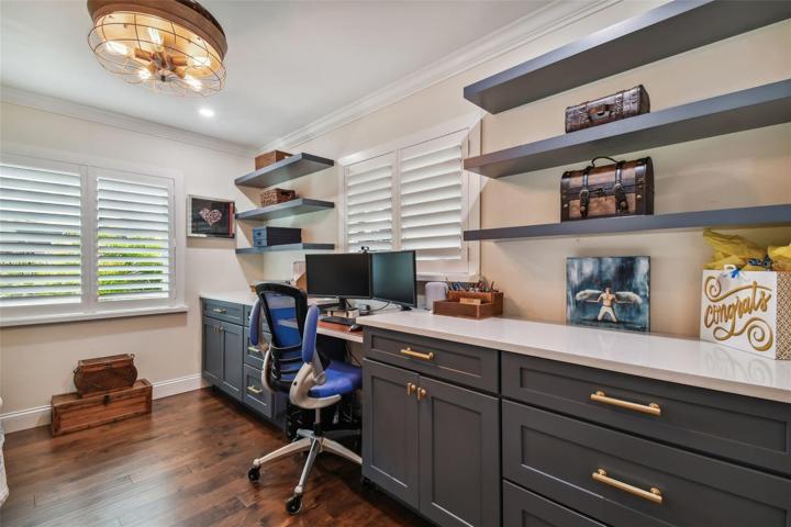 Custom built-in desk and shelves