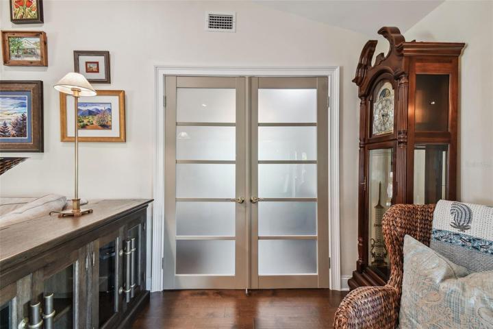 Privacy glass French door entry
