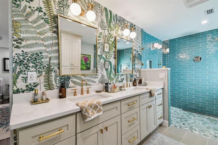 Dual sink vanity.