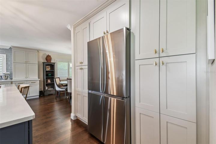 High capacity, fingerprint resistant, counter depth, French door refrigerator