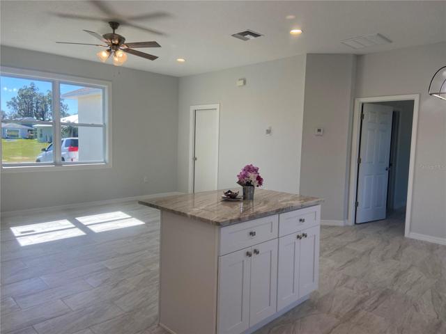 Dining Area to Great Room, Kitchen Island